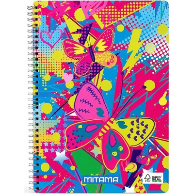 MITAMA Spirálový sešit Fantasy colours A4 linkovaný motýl