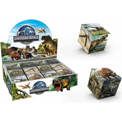 Teddies Kostka - Hlavolam DINOSAURUS - 3 x 3 x 3