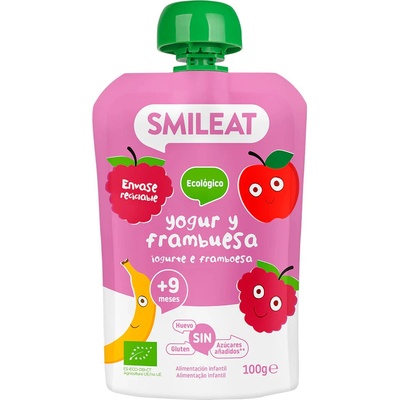 SMILEAT Organic Jogurtové vrecko s malinami 100 g