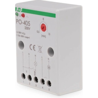 PO-405/230 - Doběhové (ventilátorové) časové relé, 230V, 10A, 1x NO