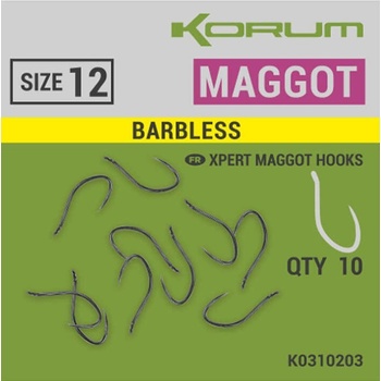 Korum Xpert Maggot Hooks Barbless vel.12 10 ks