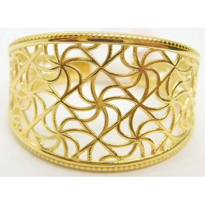 Klenoty Budín dámský prsten ze žlutého zlata s gravírováním HK1152