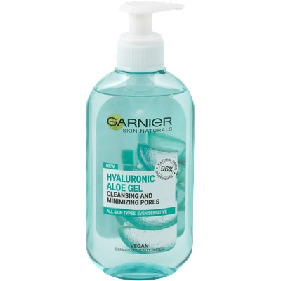 Garnier Почистващ гел за лице с органично Алое вера и хиалуронова киселина, 200мл