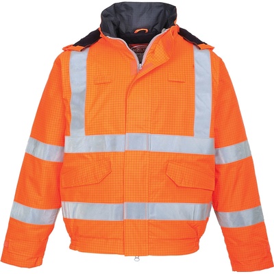 PortWest Bomber Bizflame Rain Hi-Vis Antistatic oranžová