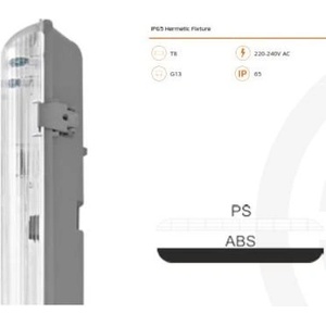  Линейно Тяло ip65 за 2 led Пури 60 см (0940)