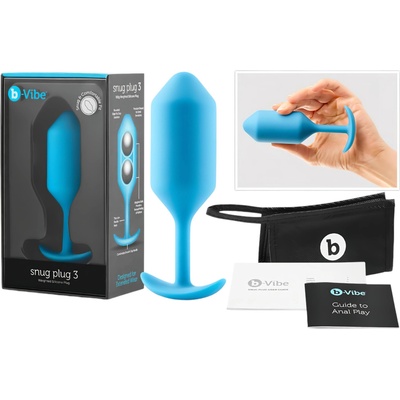 b-Vibe Snug Plug 3 - двойни анални топчета (180g) - синьо