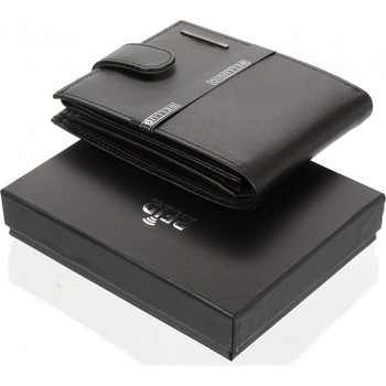 Bellugio pánska kožená peňaženka v krabičke RFID čierna