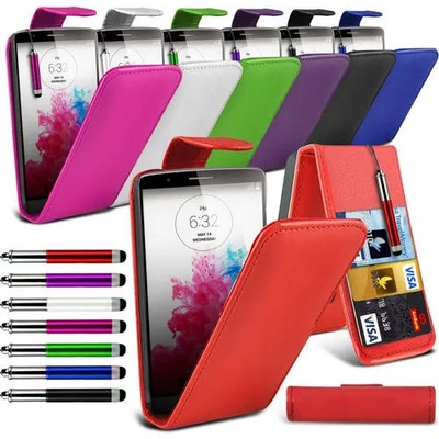 LG G3 D855 Flip Кожен Калъф + Скрийн Протектор и Стилус