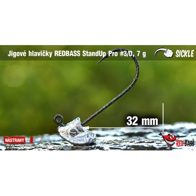 REDBASS Neváznoucí jigová hlava StandUp Pro Sickle vel.3 28 - 33mm 7g 5 ks