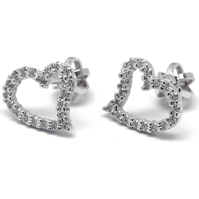 Klenoty Budín z bílého zlata s diamanty se srdíčky J-28225-17