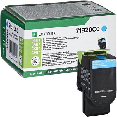 Lexmark Оригинална тонер касета Lexmark 71B20C0, 2300 страници/5%, Cyan (3020103591)