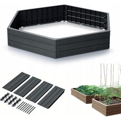Prosperplast Kvetináč sivý plast 148x129x25 cm