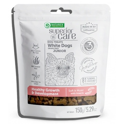 Nature's Protection DOG - Superior Care White Dogs Junior Healthy Growth with Insects, лакомство за бели кучета с насекоми - за здравословен растеж 150 гр, Литва