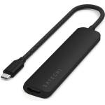 Satechi 6-in-1 USB-C Aluminum Slim Multiport Adapter - мултифункционален хъб за свързване на допълнителна периферия за компютри с USB-C (черен)