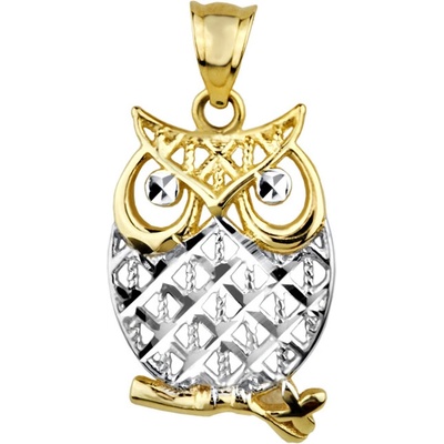 Lillian Vassago Zlatý přívěsek sovička z kombinovaného zlata LLV46 GP016