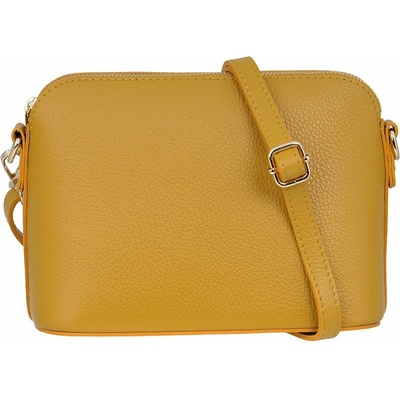 MaxFly Malá kožená crossbody kabelka 5232 tmavě žlutá