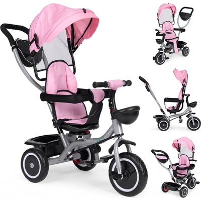 EcoToys 2v1 s otočným sedadlom a sklopná strieška ružová