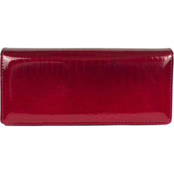 Червено лачено портмоне с щипка и магнит