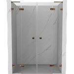 Mexen Lunar L Двоен комплект врати за душ кабина, отварящи се, 160 см, прозрачни, розово злато - 834DL-160-000-60-00 (834DL-160-000-60-00)