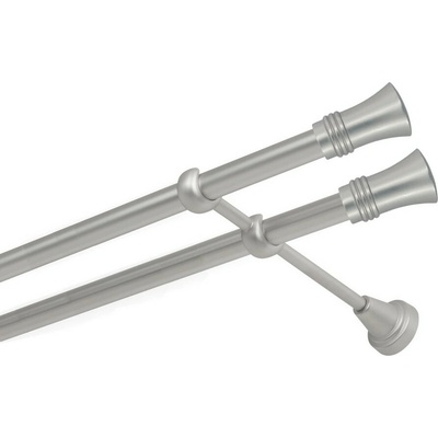 OK-GarnýžeCZ Garnýž kovová dvouřadá 16mm Capri double satina 260 cm do stěny / na tunýlek - bez kroužků