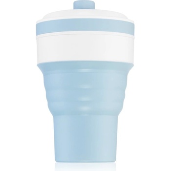 KidPro Collapsible Mug hrnek s brčkem Blue 350 ml