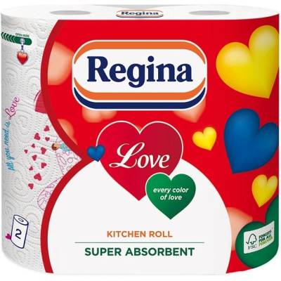 Regina Кухненска ролка Love Decorated, целулоза, трипластова, 175 g, 2 броя