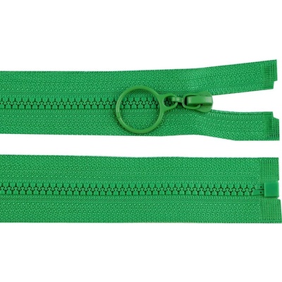 Kostěný zip No 3 délka 40 cm s kroužkem, malé, 243 zelené kapradí