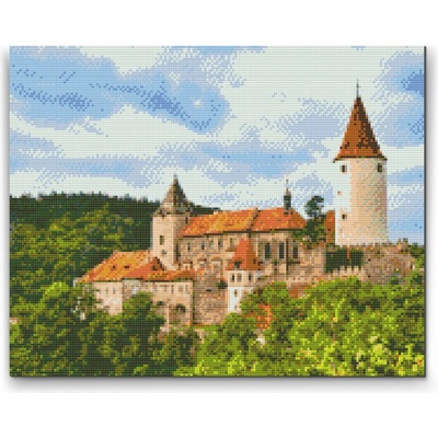 Painting Queens Painting Queens Diamantové malování Hrad Křivoklát 60 × 80 cm s rámem hranaté