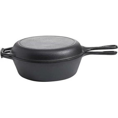 ALLGRILL litinový set 2v1 Combi 26 cm rendlík + pánev / poklička s madly, PWI 9763