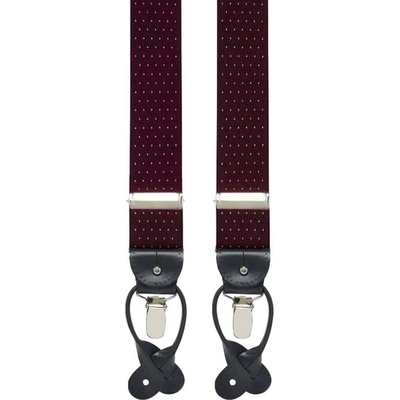House of Amanda Christensen Micro Dot Suspenders Bordeaux