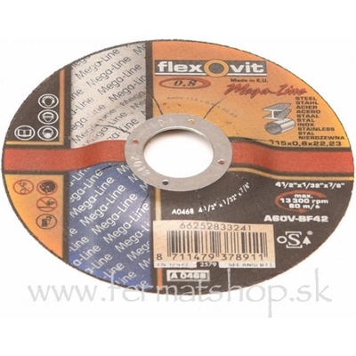 Flexovit Kotúč rezný 115 x 0,8 x 22,2 mm 000468