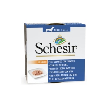 Schesir - Консервирана храна за кучета от малки породи, с океанска риба и риба тон, 85 гр