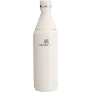 STANLEY 1913 All Day Slim Drinking Bottle Stainless Steel 0.6L - Thermos Bottle Cools 6 Hours - 11 Hours Ice-Cold - BPA-Free - Leak-Proof Water Bottle - Dishwasher Safe - Cream - 10-12069-022 (10-12069-022)