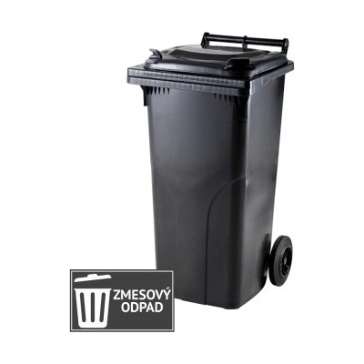Meva plasová popolnica s vekom 120 l čiera MV-0004-3