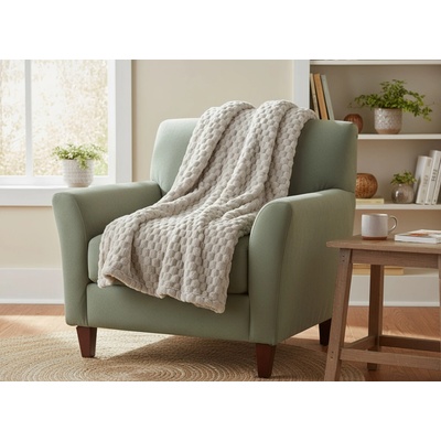 Mybesthome přehoz na křeslo sedačku FLANELA béžová 70 x 160 cm – Zboží Dáma