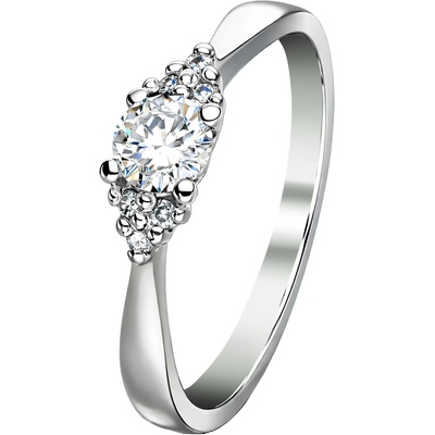 Zlaton Prsten bílé zlato s diamantem a diamanty 000310807252