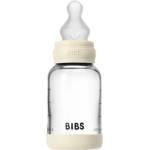 Bibs Стъклена бебешка бутилка Bibs - Със силиконов биберон, 120 ml, Ivory (50191216) - ozone