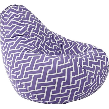 Image 1 of PUFRELAX Пуф круша 220л. Nirvana Hobbit, Zippity Purple, Перящ се калъф, Пълнеж от полистиролни перли, Гама Premium (PUF-G-NH-PT-ZIP)