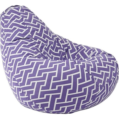 PUFRELAX Пуф круша 220л. Nirvana Hobbit, Zippity Purple, Перящ се калъф, Пълнеж от полистиролни перли, Гама Premium (PUF-G-NH-PT-ZIP)