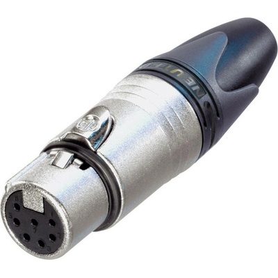 XLR káblová zásuvka Neutrik NC7FXX, rovná, 7-pól., 3,5 - 8 mm, strieborná
