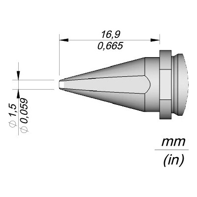 JBC R470019 – hrot ve tvaru dláta 1,5 × 1 mm S1