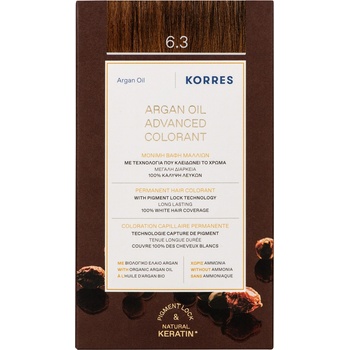 KORRES Боя за коса с арганово масло, 6.3 Златисто/Медено тъмнорусо