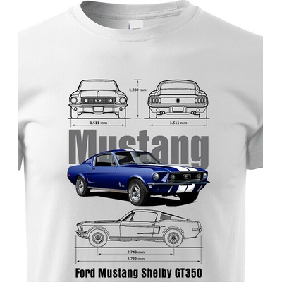 Dětské tričko Ford Mustang Shelby GT350 Bílá Canvas tričko Bezvatriko.cz 2310