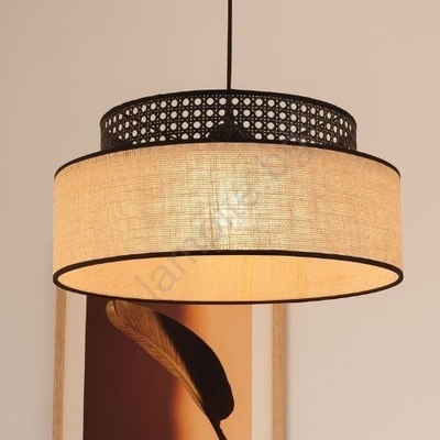 BELIS Пендел BOHO 1xE27/60W/230V Ø 40 см черен/ратан (BE0911)