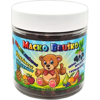 Macko Bruško multivitamínové želatínové medvedíky 210 bonbónov