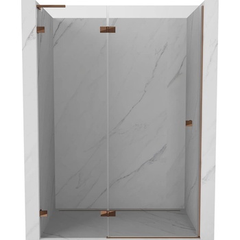 Mexen Lunar L лява врата за душ кабина 130 см, прозрачна, розово злато - 834L-130-000-60-00-L (834L-130-000-60-00-L)