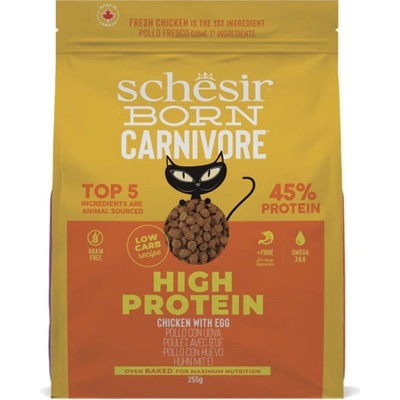 Schesir Cat Born Carnivore Adult Čerstvé kuracie s vajcom 255 g