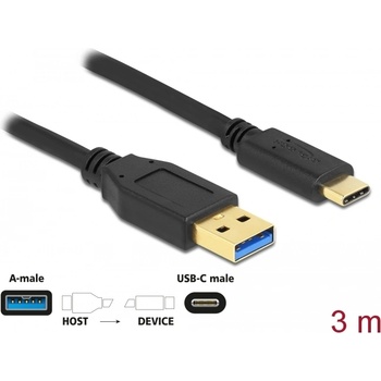 Delock SuperSpeed USB (USB 3.2 Gen 1) кабел тип А - USB Type-C с 3 м