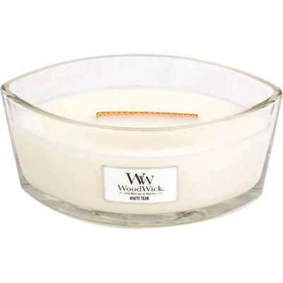 WoodWick White Teak ароматна свещ с дървен фитил 453, 6 гр