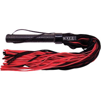 ostatní ROUGE Long Suede Flogger Leather Handle Black/Red
